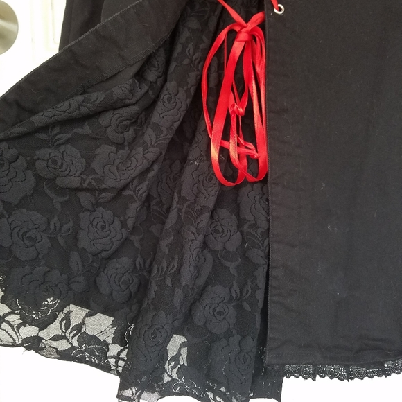 Tripp Womens Black Skirt Red Lace-up Back - Picture 6 of 8